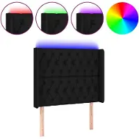 vidaXL Hoofdbord LED 103x16x118/128 cm stof zwart