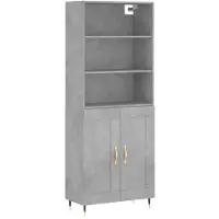 vidaXL Hoge kast 69,5x34x180 cm bewerkt hout betongrijs