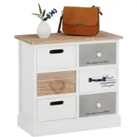 Idimex SALVA-ladekast met 6 lades in vintage-stijl