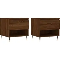 vidaXL Salontafels, 2 stuks, bruin, eikenlook, 50x46x50 cm, houtvezel