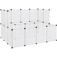 vidaXL Dierenhok klein 143x107x93 cm polypropeen en staal transparant