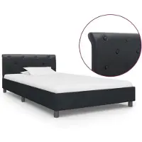 vidaXL Bedframe, zwart, kunstleer, 100 x 200 cm