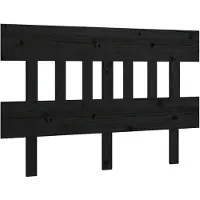 vidaXL Hoofdbord 203,5x3x81 cm massief grenenhout zwart