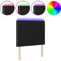 vidaXL Hoofdbord LED 90x5x118/128 cm stof zwart
