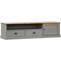 vidaXL Tv-meubel VIGO 156x40x40 cm massief grenenhout grijs