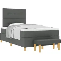 vidaXL Boxspring bed met hoofdeinde Donkergrijs 190 x 120 cm Stof