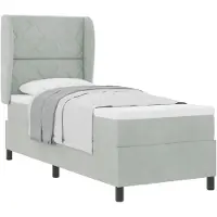 vidaXL Boxspringbed met matras, lichtgrijs, 200 x 80 cm, polyester