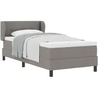 vidaXL Boxspring bed met hoofdeinde Taupe 90 x 200 cm Stof
