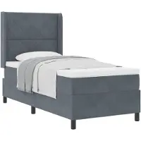 vidaXL Boxspring bed met hoofdeinde Donkergrijs 90 x 190 cm Fluweel