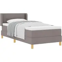 vidaXL Boxspring bed met hoofdeinde Taupe 190 x 90 cm Stof