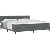 vidaXL Boxspring bed met kussen Donkergrijs 200 x 200 cm Stof