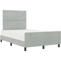 vidaXL Boxspring bed met hoofdeinde Lichtgrijs 120 x 200 cm Fluweel