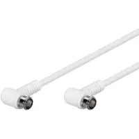 Pro F-quick (m) - F-quick (m) coaxkabel / haaks - wit - 5 meter