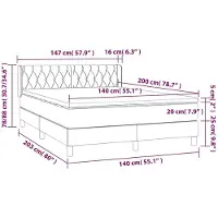 vidaXL Boxspringbed met matras, blauw, 140x200 cm, gestoffeerd