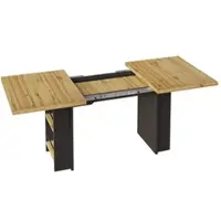 STILVORA Eettafel met uitschuifbaar element en planken, uitschuifbare keukentafel met inlegplaten, uitschuifbare tafel voor keuken en woonkamer