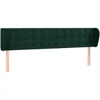vidaXL Hoofdbord met randen 163x23x78/88 cm fluweel donkergroen