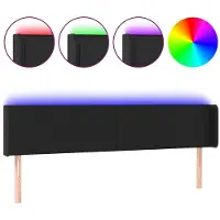 vidaXL Hoofdbord LED 183x16x78/88 cm kunstleer zwart