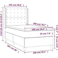 vidaXL Boxspring met matras stof blauw 100x200 cm