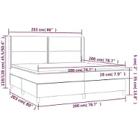 vidaXL Boxspring met matras stof taupe 200x200 cm