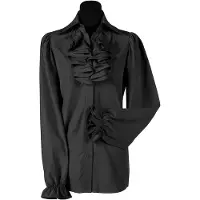 Coppens Blouse dame met jabot luxe zwart | Maat 3XL + |