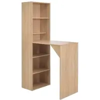 vidaXL Bartafel met kast 115x59x200 cm eikenkleurig