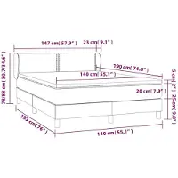 vidaXL Boxspring met matras stof blauw 140x190 cm