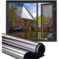 Homewell Zonwerende Raamfolie met spiegeleffect - HR++ Anti inkijk - Zelfklevend en Isolerend - Zilver 60x200'
