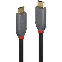 Lindy 36901 USB-kabel USB 3.2 Gen2x2 USB-C stekker, USB-C stekker 1.00 m Zwart, Grijs Rond, PVC-mantel, Vergulde steekcontacten