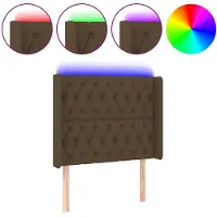 vidaXL Hoofdbord LED 103x16x118/128 cm stof donkerbruin