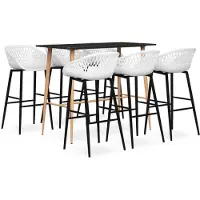 vidaXL 7-delige Barset zwart en wit