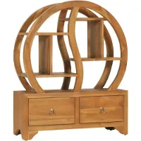vidaXL Kast met yin yang schap 68x26x83 cm massief teakhout