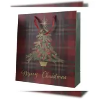 Hobby Hall Kerstcadeautas 12x30x42 cm Groot met kerstboom