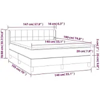 vidaXL Boxspring met matras stof blauw 140x190 cm