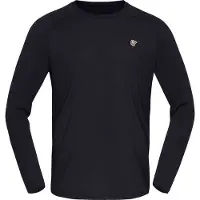 Norrøna - Thermokleding - Femund PureUll Long Sleeve M Caviar Black voor Unisex van Wol - Maat M - Zwart