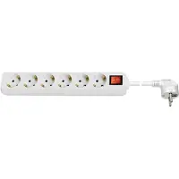 PROCABLE Stekkerdoos 6-voudig | 5 meter (Schakelaar, Wit)