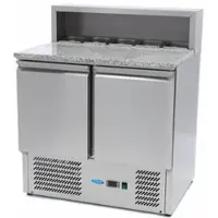 Maxima Pizzawerkbank 90 cm 2 Deuren 5 x 1/6 GN incl. RVS Afdekking