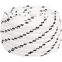 vidaXL Boottouw gevlochten 20 mmx50 m polyester wit