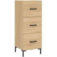 vidaXL Hoge kast 34,5x34x180 cm bewerkt hout sonoma eikenkleurig