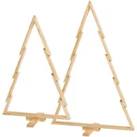 Howa 2 grote houten kerstbomen - Moderne & Decoratieve kerstversiering met stokken en haken - Sierboomen Hoogte 100cm en 134cm 18805