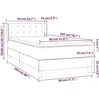vidaXL Boxspring met matras stof blauw 80x200 cm