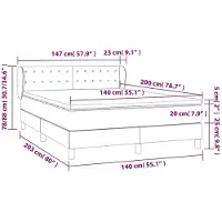 vidaXL Boxspring met matras stof blauw 140x200 cm