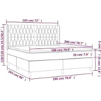 vidaXL Boxspring met matras stof crèmekleurig 180x200 cm