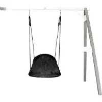 Axi Nestschommel Roxy met frame van hout in grijs & wit | Schommel met muurbevestiging voor kinderen met nest schommelzitje | Schommelset enkel aan muur voor tuin / buiten