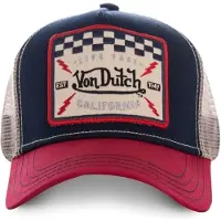 Von Dutch Pet 'Gorra marino/roja trucker visera curva' blauw