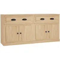 vidaXL Dressoirs 2 st bewerkt hout sonoma eikenkleurig