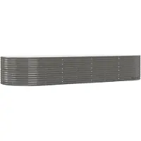 vidaXL Plantenbak 367x140x68 cm gegalvaniseerd staal grijs