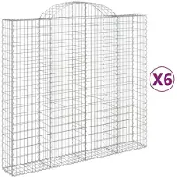 vidaXL Schanskorven 6 st gewelfd 200x50x180/200 cm ijzer