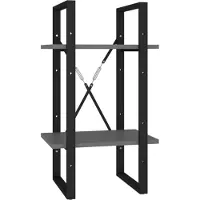 vidaXL Boekenkast met 2 schappen 40x30x70 cm bewerkt hout grijs