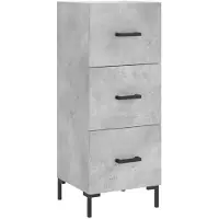 vidaXL Hoge kast 34,5x34x180 cm bewerkt hout betongrijs
