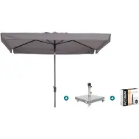 Madison Delos Luxe stokparasol 200x300 cm. - Taupe met Sevilla voet en hoes